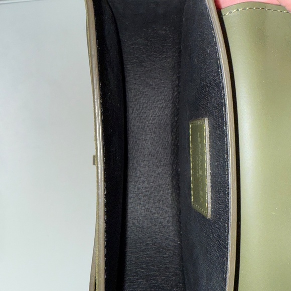 LePARMENTIER Paris Yucca Suede and Leather Shoulder Bag in Military Green - Picture 10 of 14